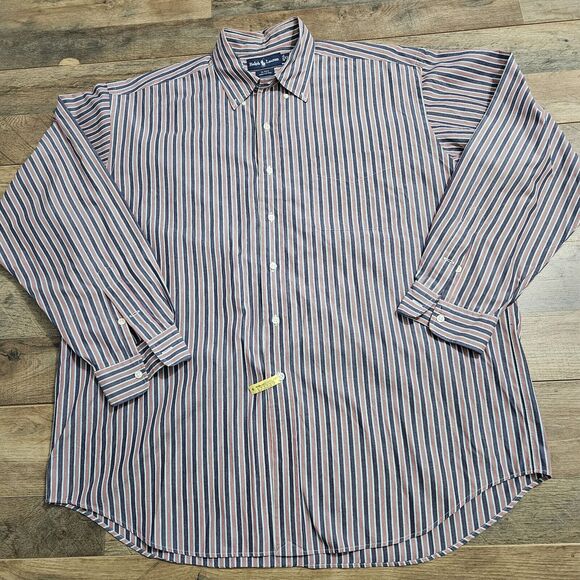Ralph Lauren Shirt Mens XL Blake Striped Long Sleeve Button Down Cotton Career - Picture 1 of 10